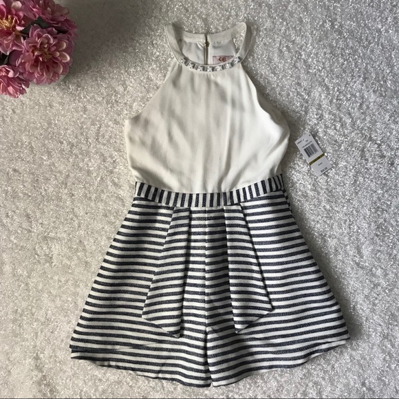 GB girls Other - GB girls 14 white and navy romper NWT